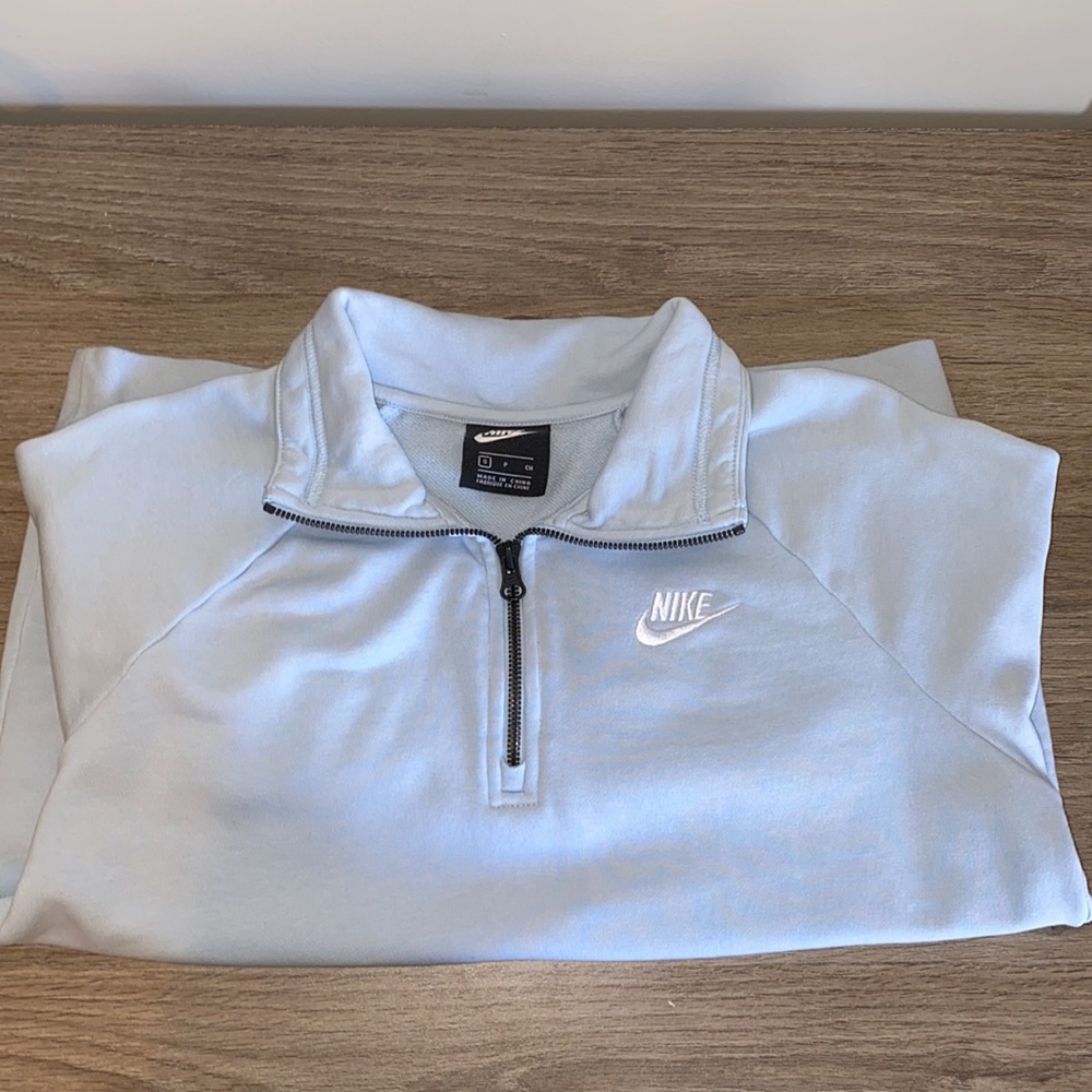 Light blue Nike 1/4 zip sweatshirt
